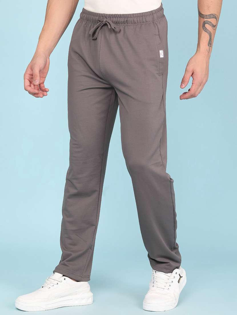 men solid mid rise full length track pant - 22410741 -  Standard Image - 3