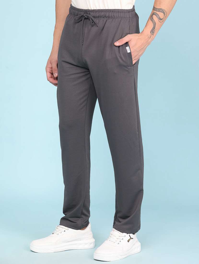men solid mid rise full length track pant - 22410743 -  Standard Image - 3
