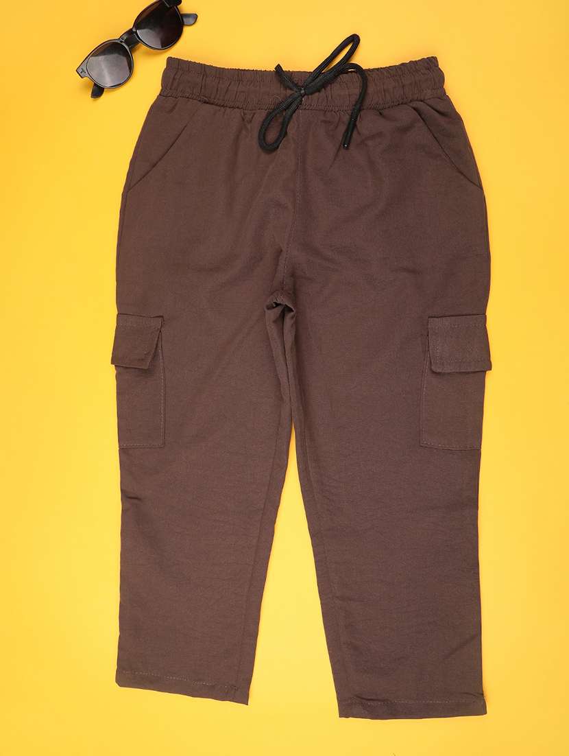 boys solid mid rise cargo