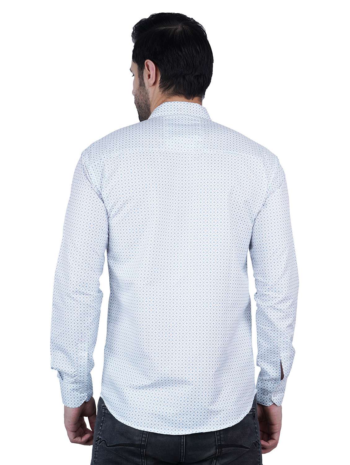 men printed collared long sleeve casual shirt - 22410811 -  Standard Image - 3