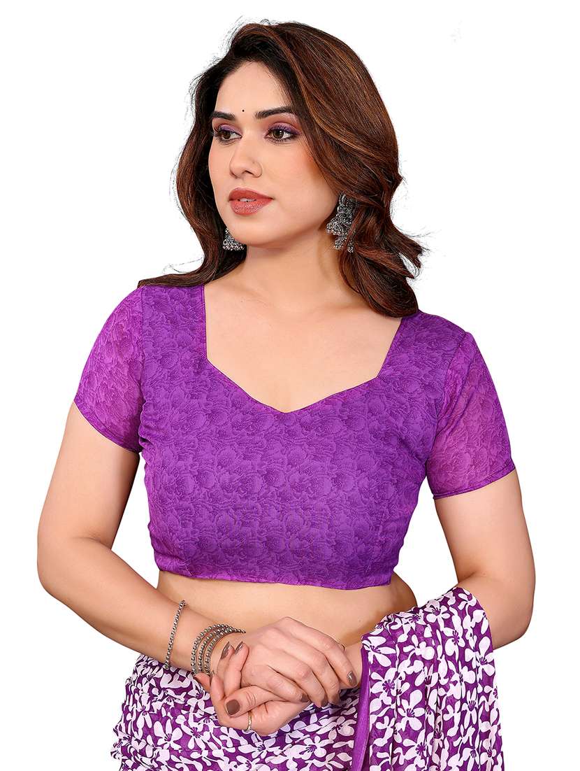 Women Pack Of 2 Printed Combo Saree With Blouse - 22411449 -  Standard Image - 3
