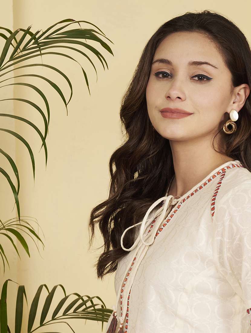 women geometric long sleeve ethnic top - 22412614 -  Standard Image - 3