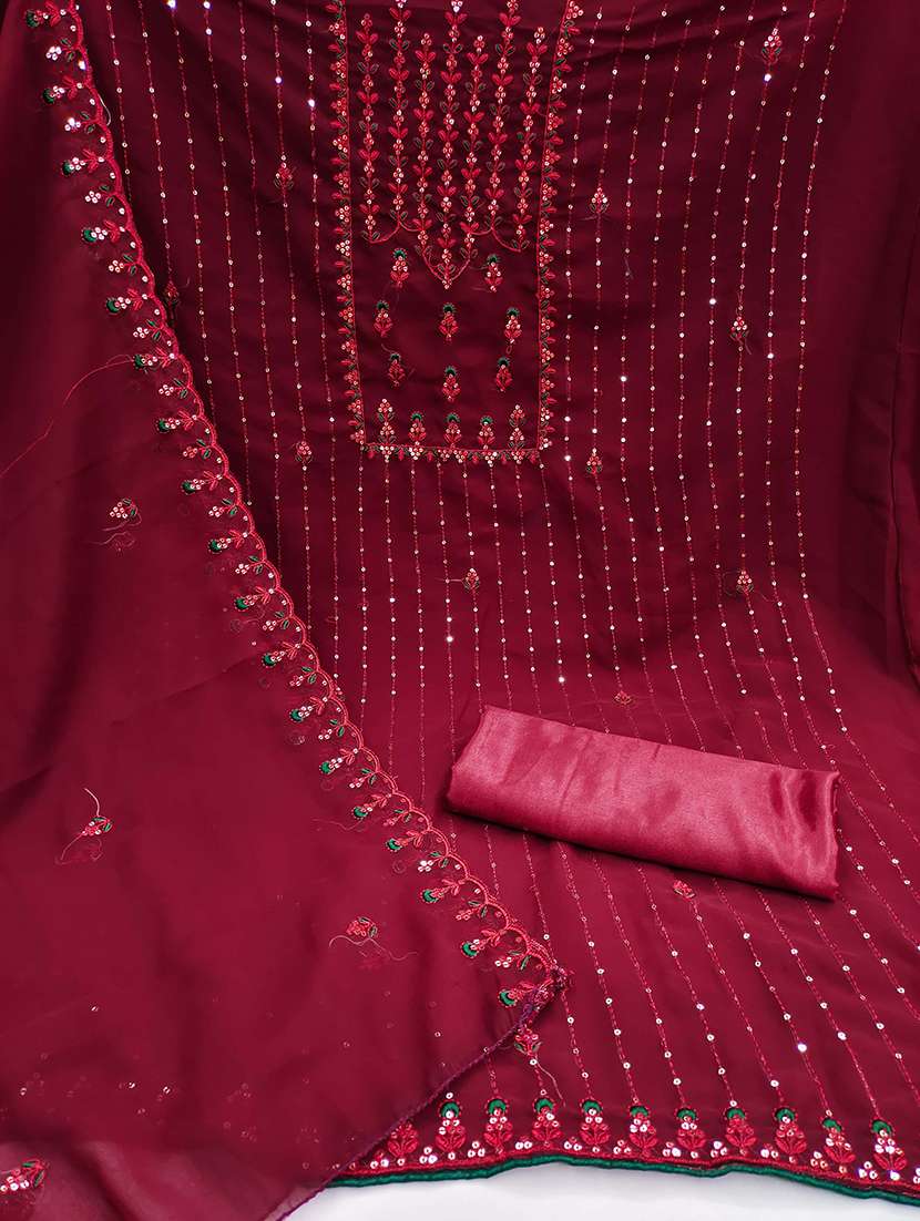 women solid with work unstitched suit set - 22412978 -  Standard Image - 3