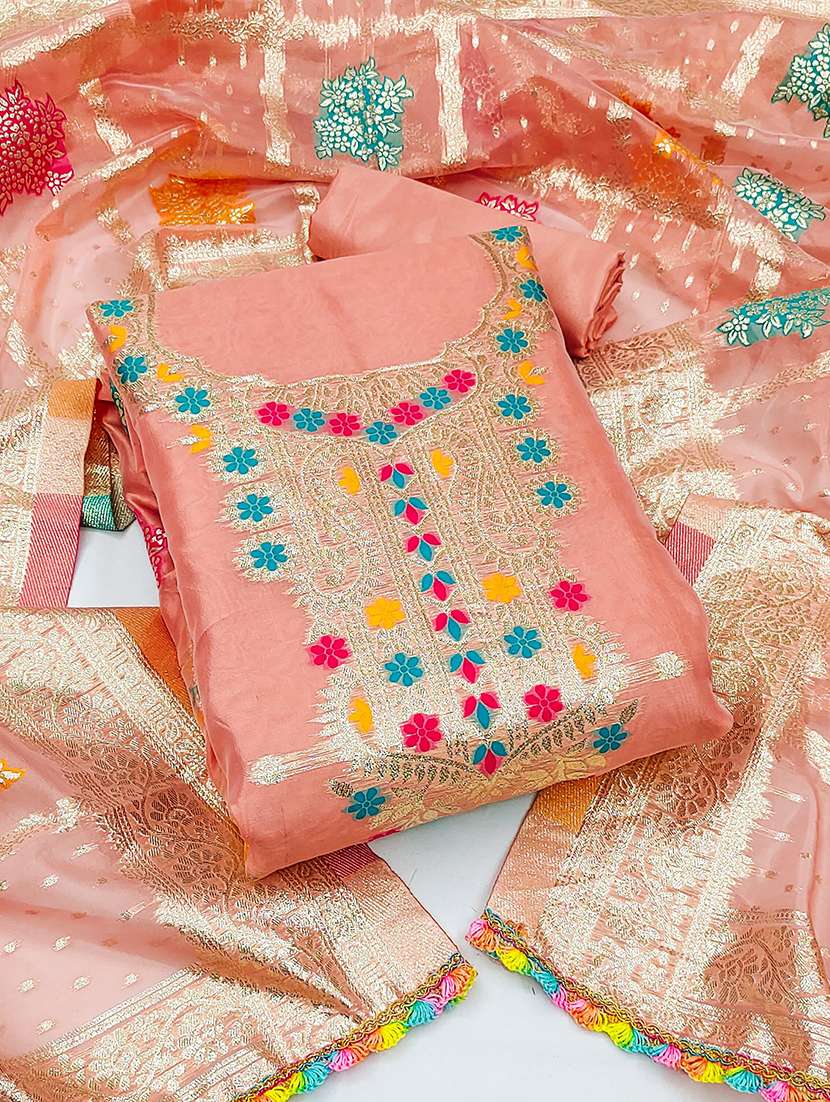 women self design unstitched suit set
