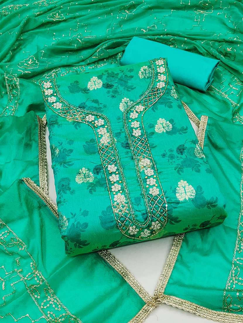 women self design unstitched suit set