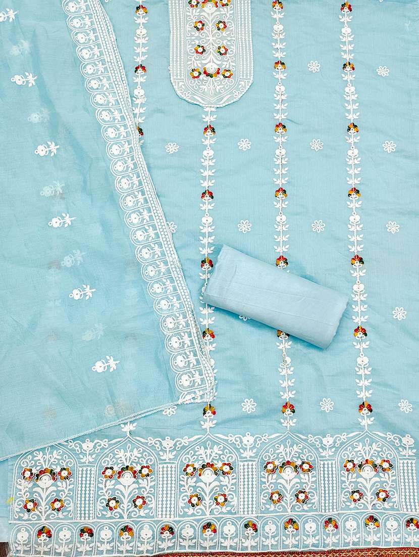 women solid with work unstitched suit set - 22413411 -  Standard Image - 3