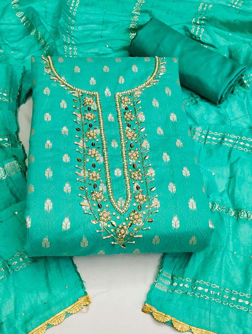 women self design unstitched suit set