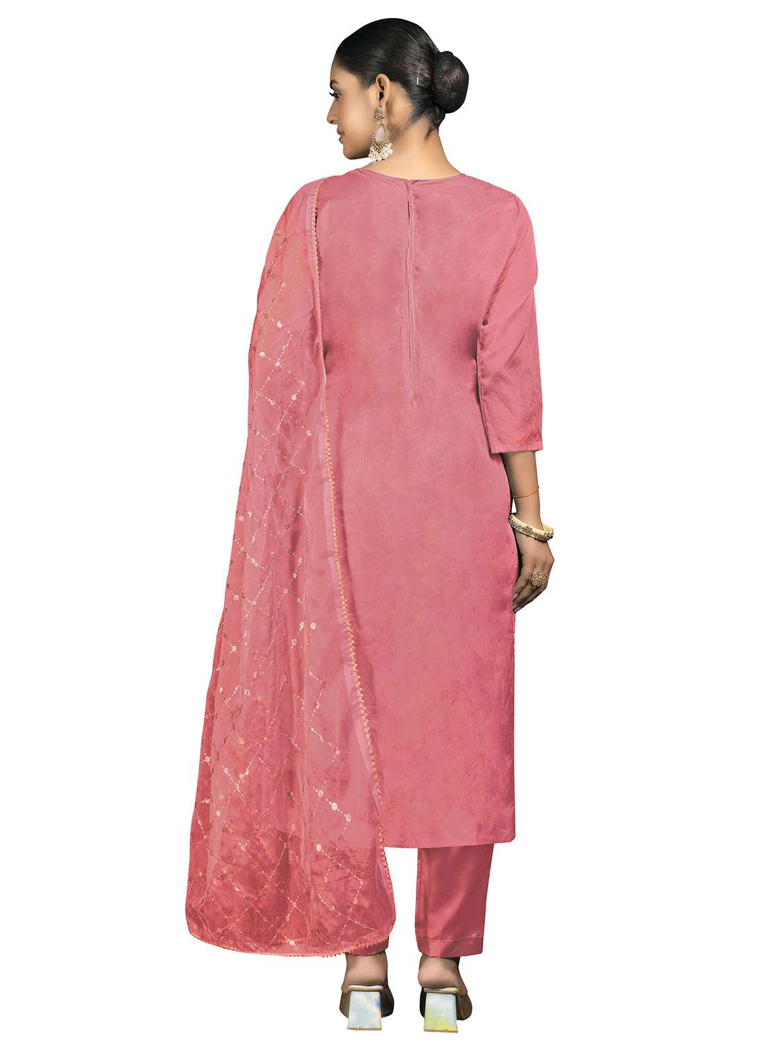 women solid with work unstitched suit set - 22413610 -  Standard Image - 3