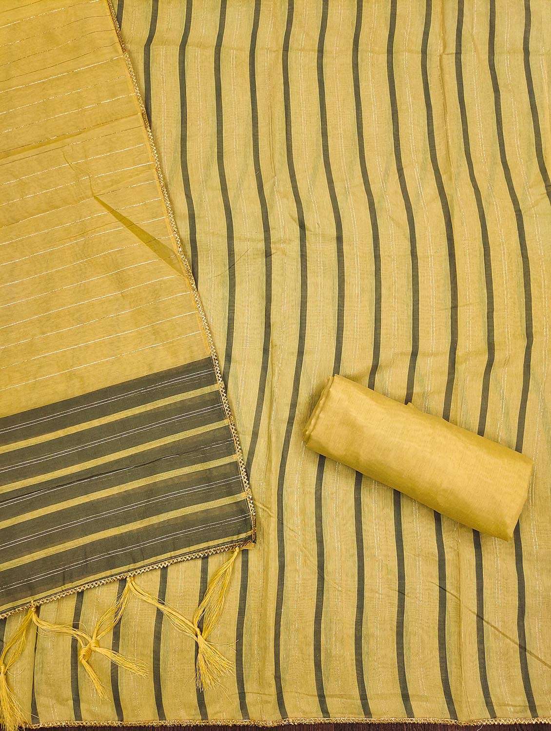 women striped unstitched suit set - 22413707 -  Standard Image - 3