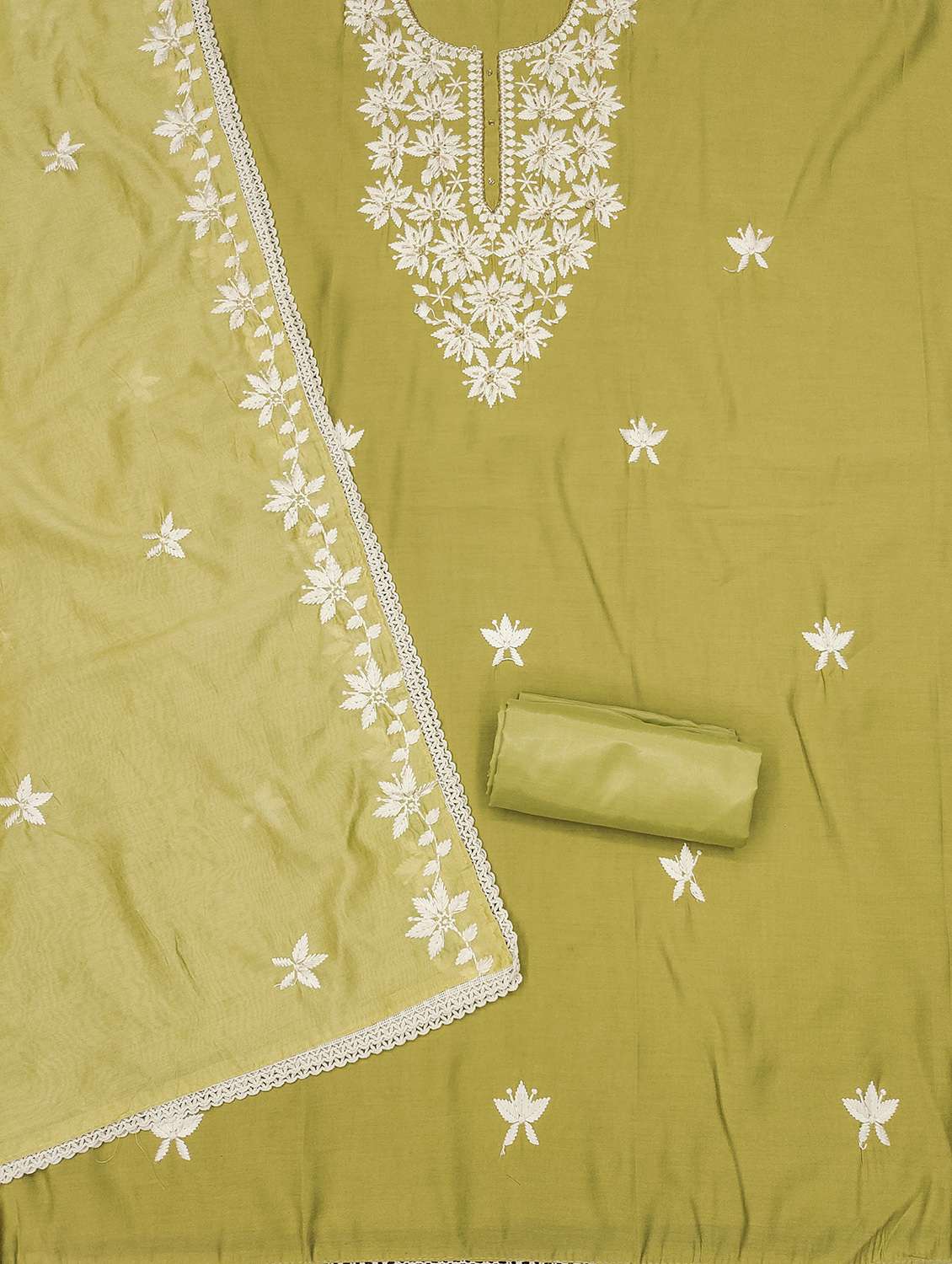 women solid with work unstitched suit set - 22413767 -  Standard Image - 3