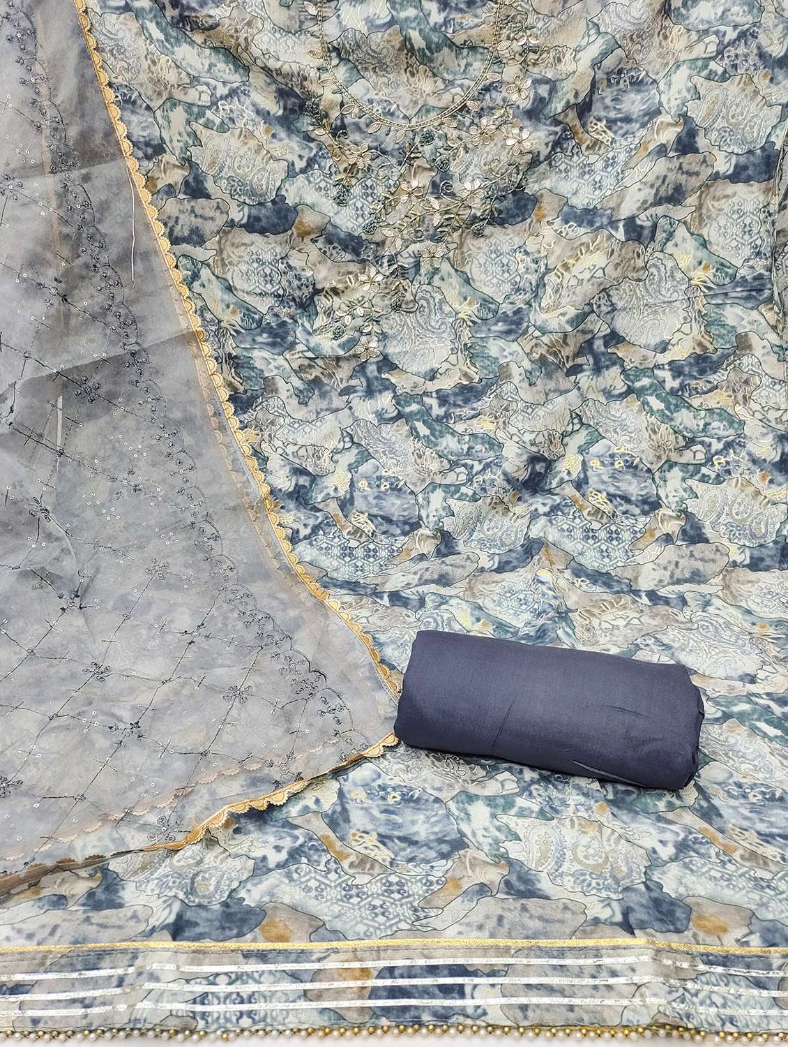 women printed unstitched suit set - 22413859 -  Standard Image - 3