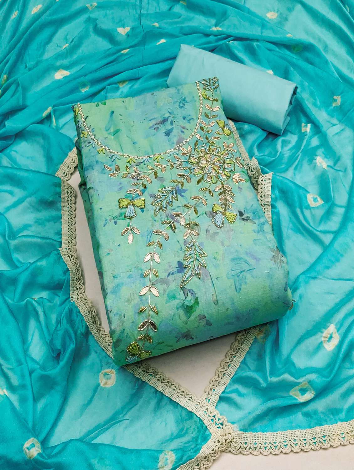 women floral embroidered unstitched suit set