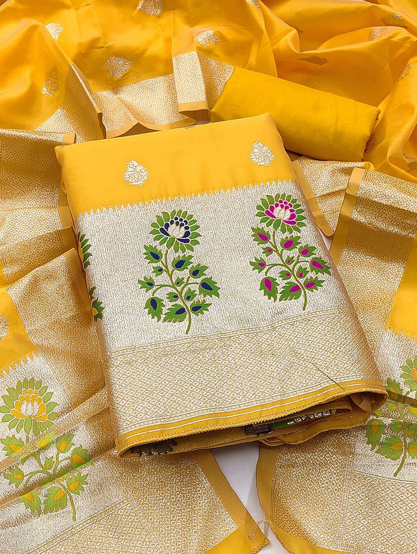 women self design unstitched suit set