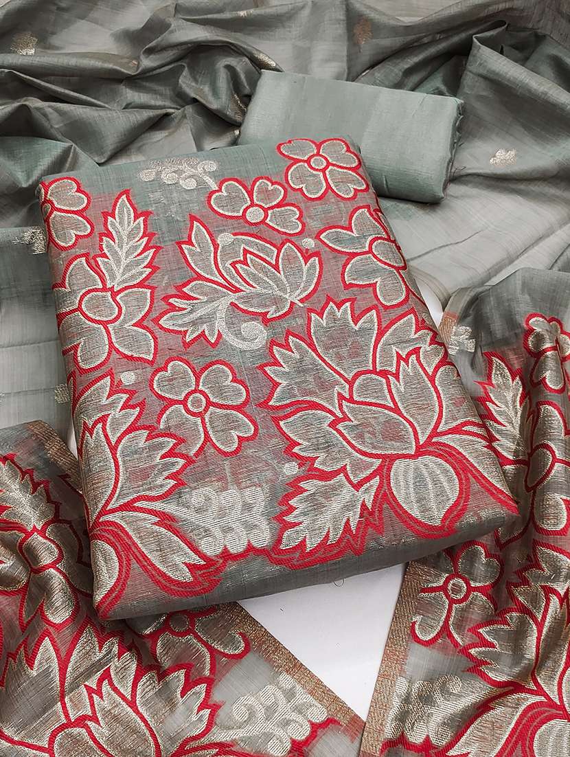 women self design unstitched suit set