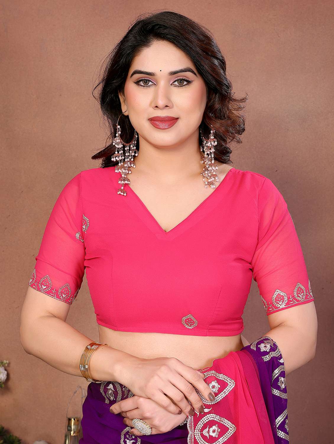 women ombre embroidered saree with blouse - 22416309 -  Standard Image - 5