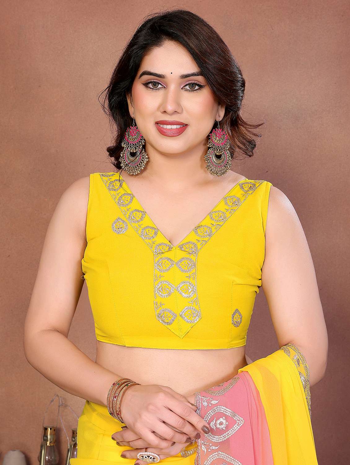 women ombre embroidered saree with blouse - 22416313 -  Standard Image - 5