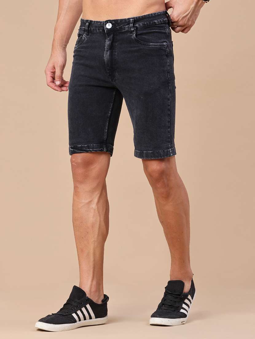 Men Washed Mid Rise Slim Fit Denim Shorts - 22417323 -  Standard Image - 3
