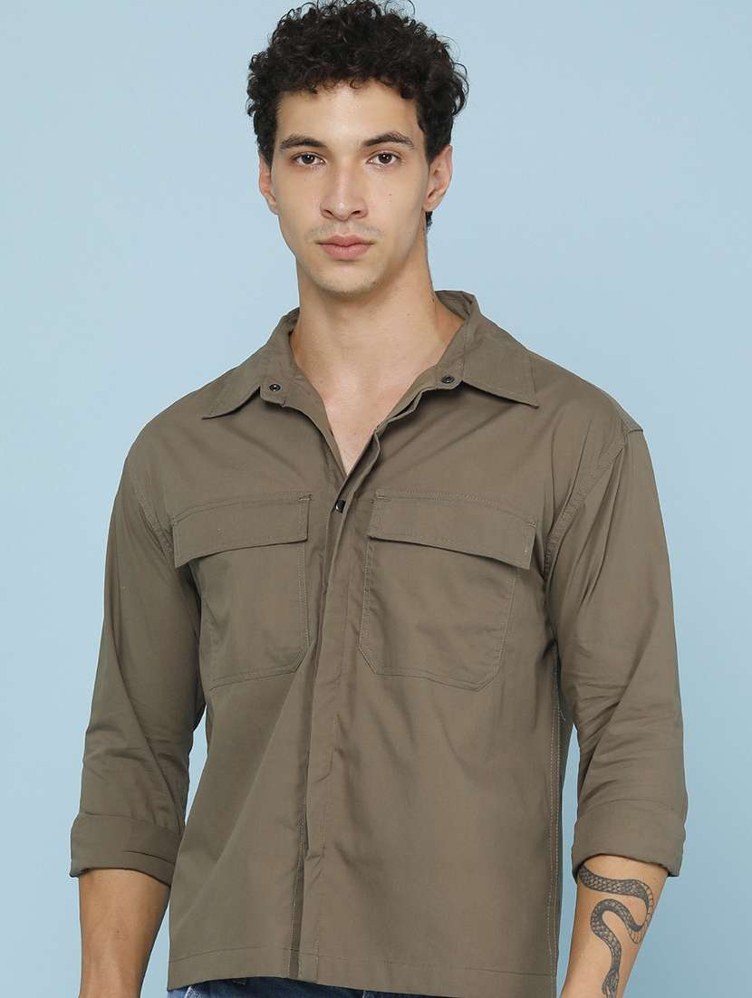 men solid long sleeve regular fit casual shirt