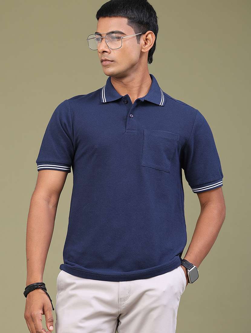 men solid short sleeve regular fit polo t-shirt