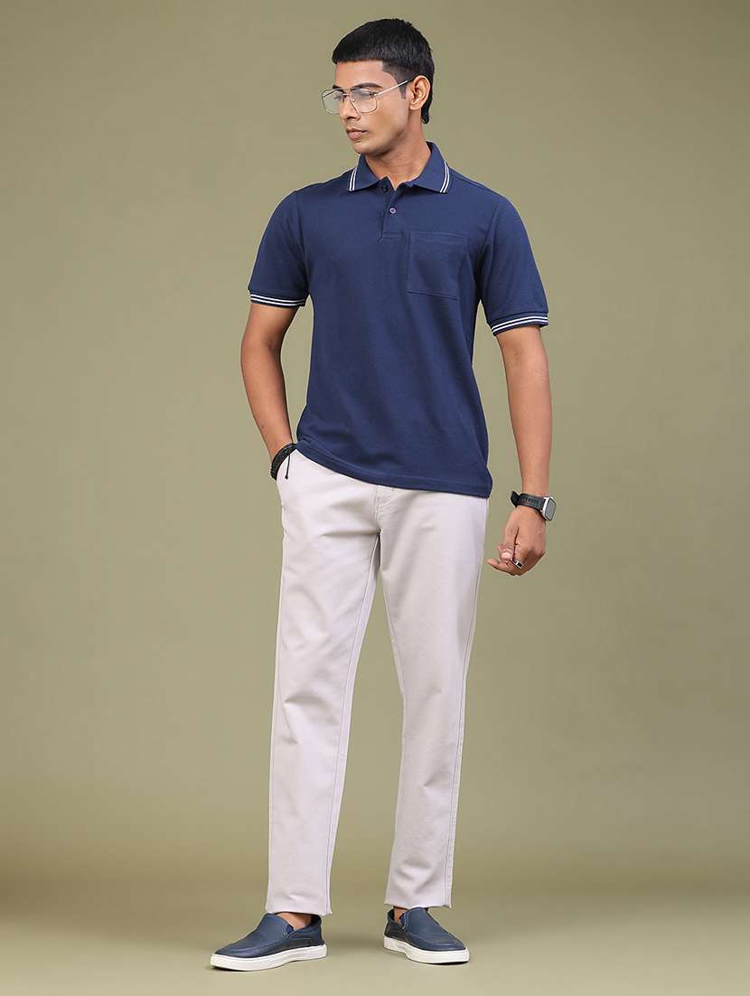 Men Solid Short Sleeve Regular Fit Polo T-shirt - 22417420 -  Standard Image - 5