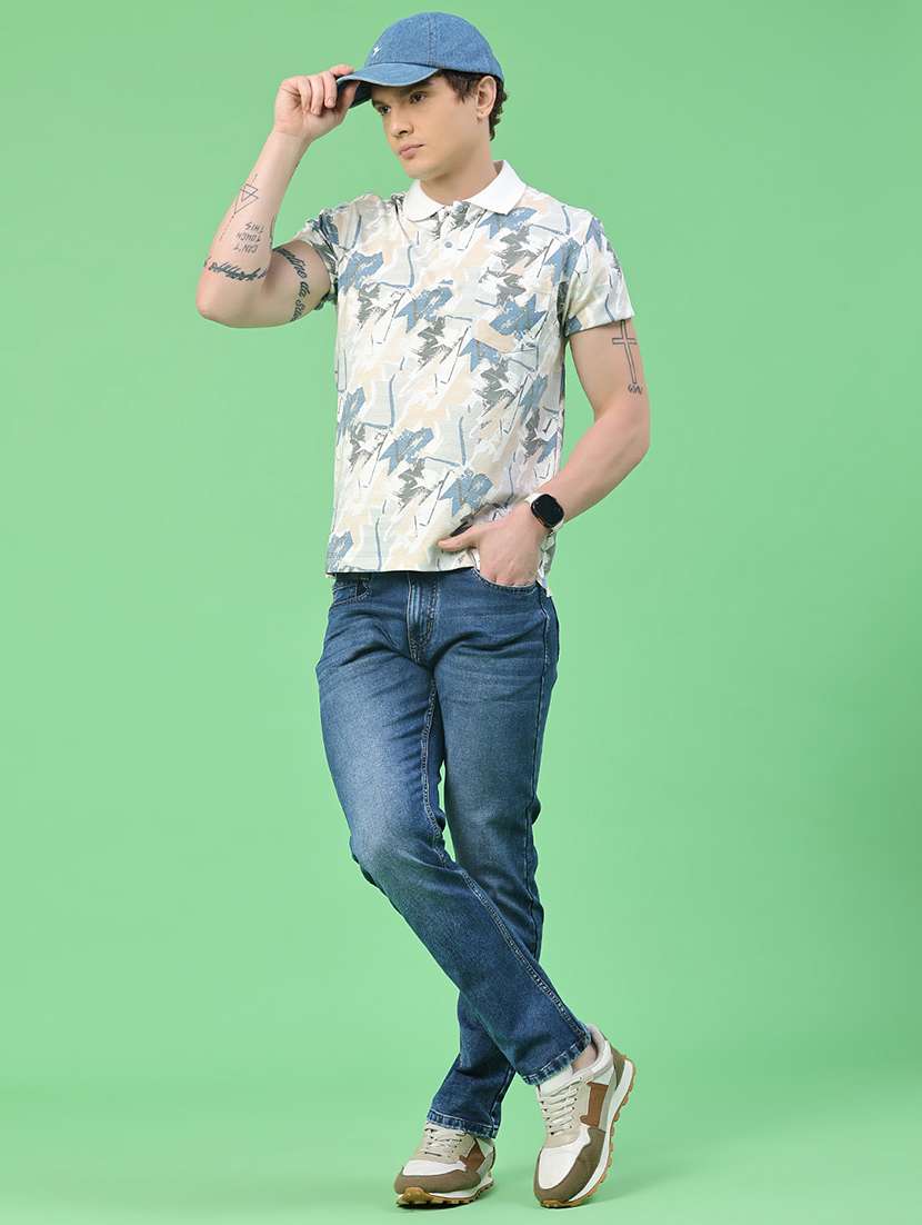 Men Washed Mid Rise Full Length Slim Fit Jeans - 22417446 -  Standard Image - 5