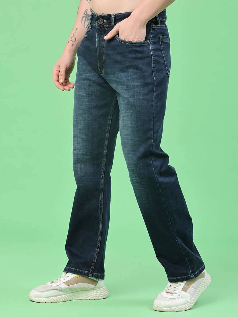 men washed mid rise full length straight jeans - 22417481 -  Standard Image - 3
