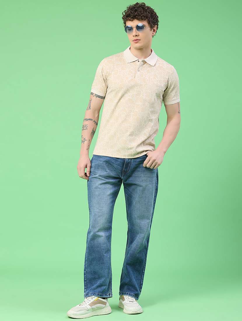 men washed mid rise full length straight jeans - 22417482 -  Standard Image - 5