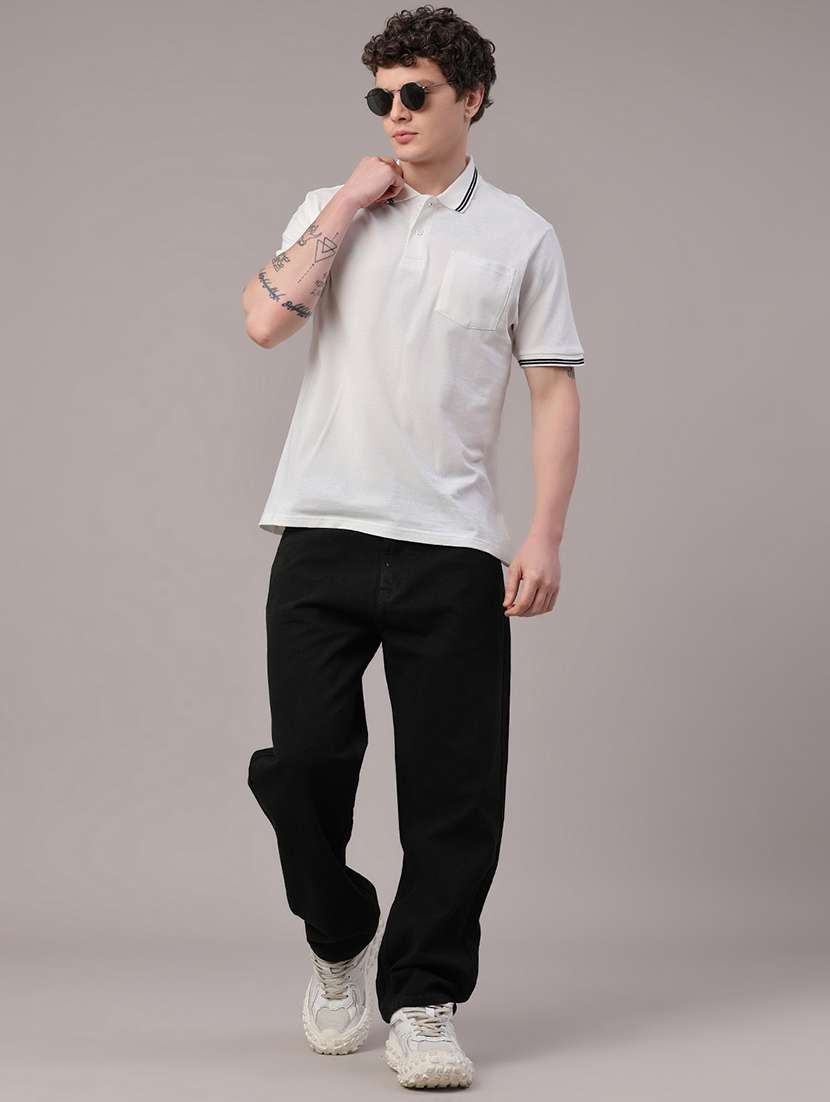 men plain mid rise full length baggy jeans - 22417483 -  Standard Image - 5