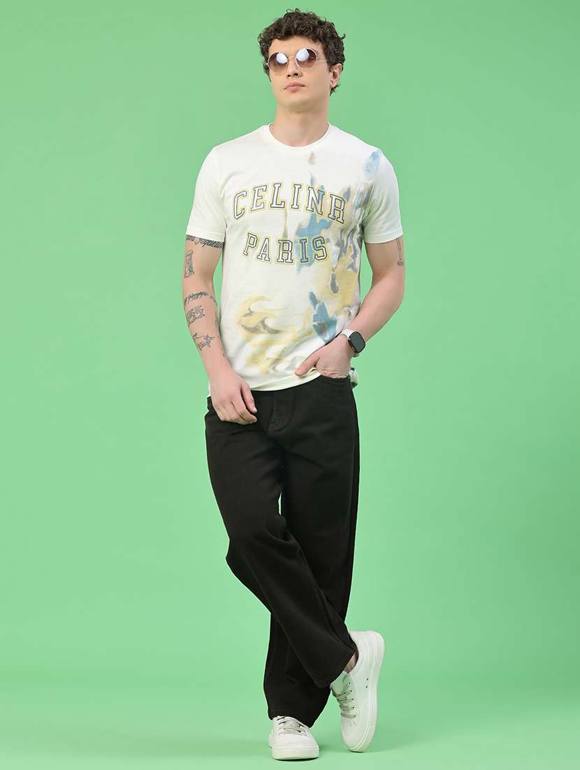 men plain mid rise full length baggy jeans - 22417485 -  Standard Image - 5