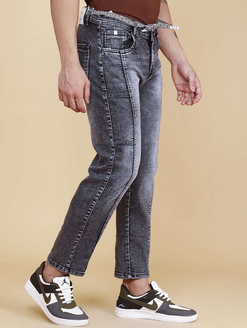 men washed mid rise ankle length slim fit jeans - 22417504 -  Standard Image - 3