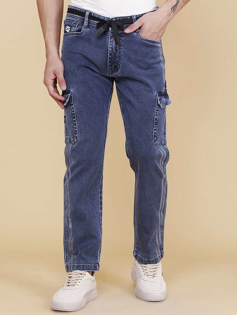 men side taped mid rise regular fit cargo