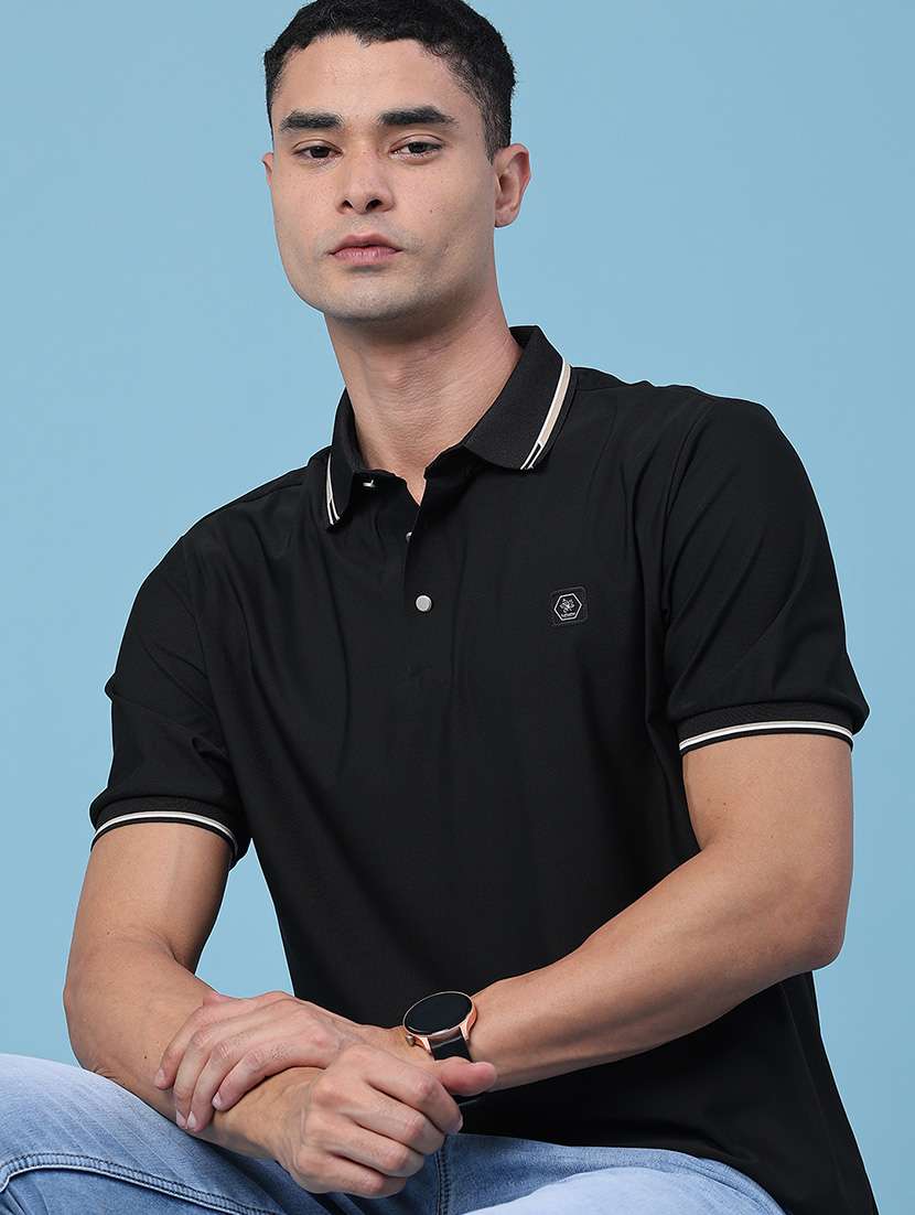 men solid short sleeve regular fit polo t-shirt