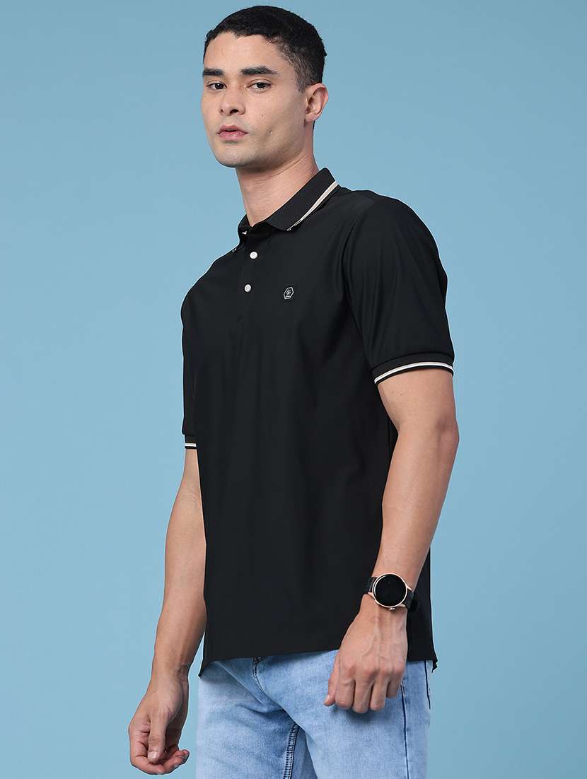 men solid short sleeve regular fit polo t-shirt - 22417531 -  Standard Image - 3