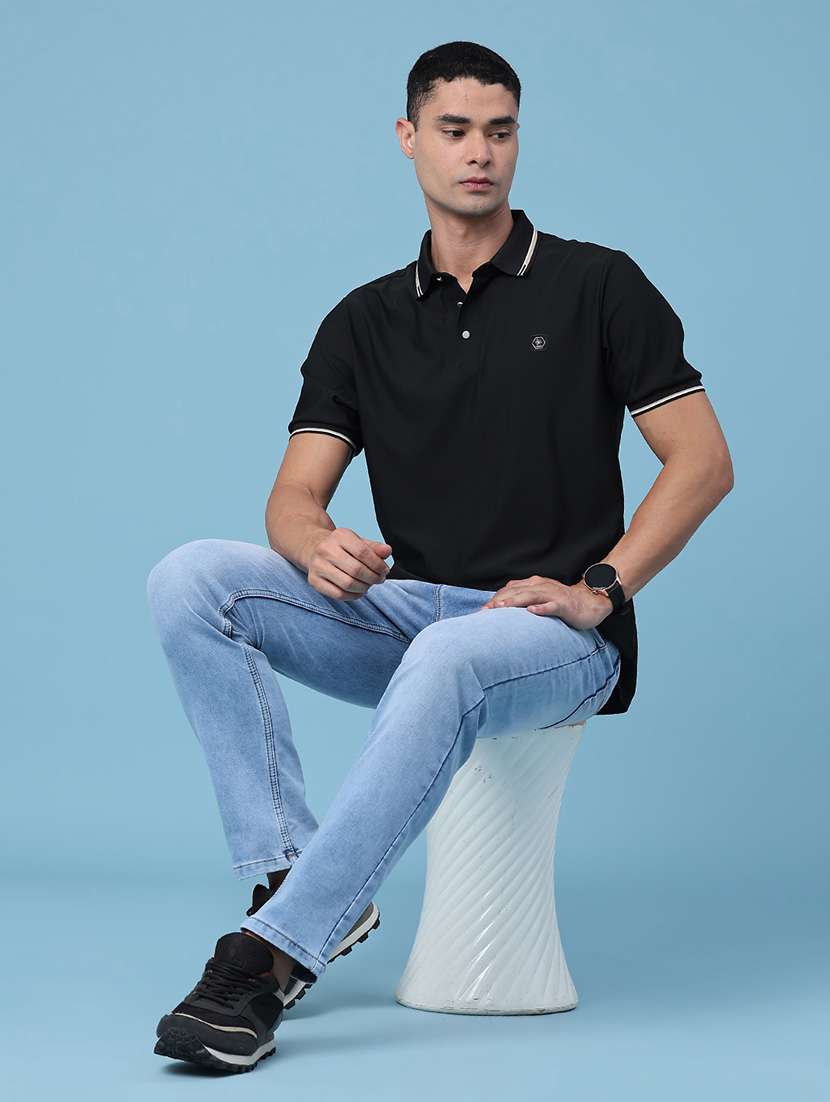 men solid short sleeve regular fit polo t-shirt - 22417531 -  Standard Image - 5