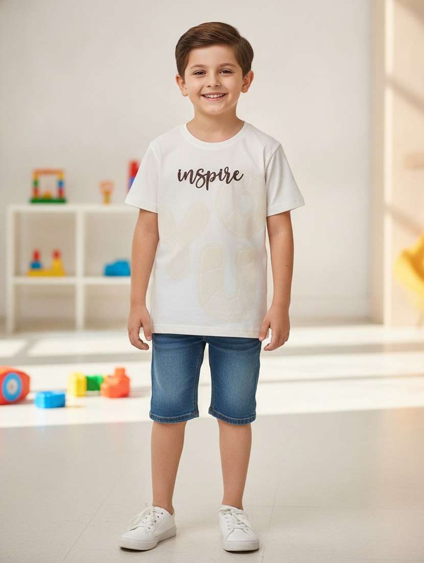 boys printed short sleeves regular fit t-shirt