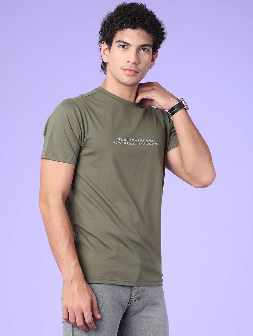 Men Typographic Short Sleeve Slim Fit T-shirt - 22417569 -  Standard Image - 3