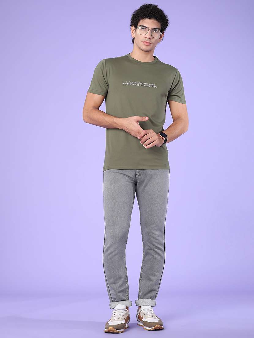 Men Typographic Short Sleeve Slim Fit T-shirt - 22417569 -  Standard Image - 5