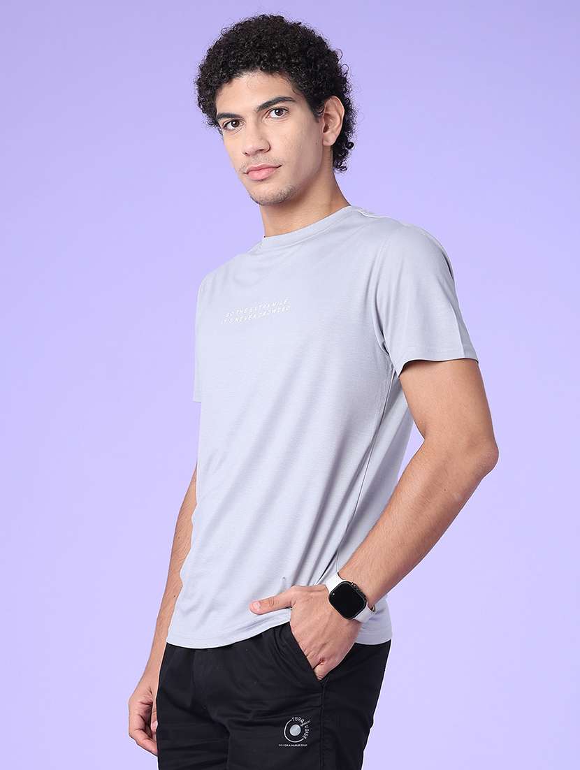 Men Typographic Short Sleeve Slim Fit T-shirt - 22417570 -  Standard Image - 3