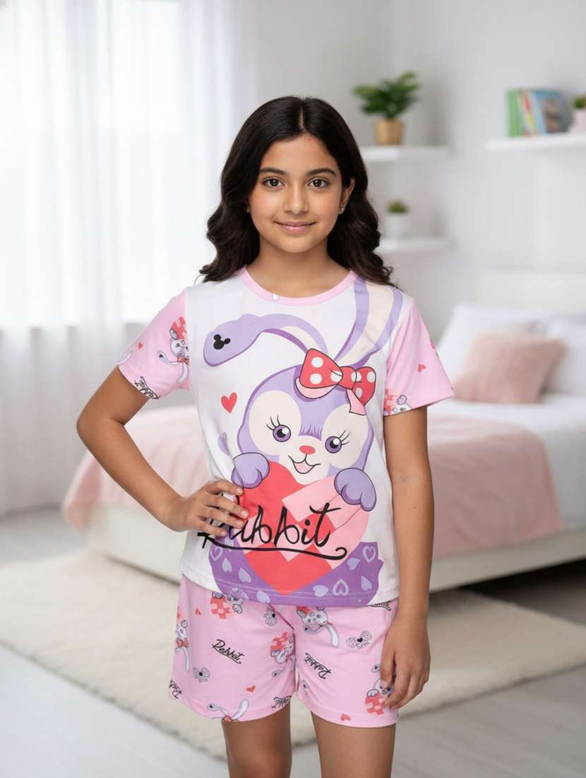 pink cotton shorts set nightwear