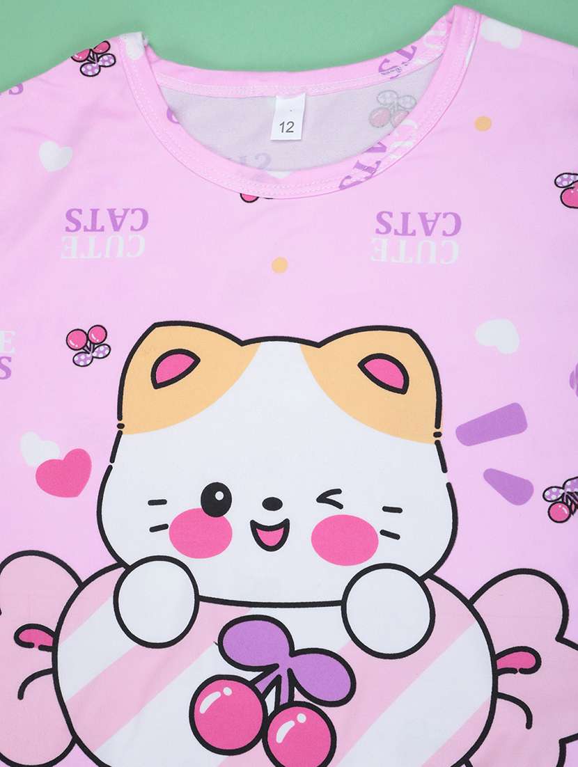 pink  cotton shorts set nightwear - 22417914 -  Standard Image - 3