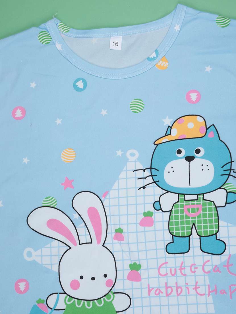 blue  cotton shorts set nightwear - 22417916 -  Standard Image - 3