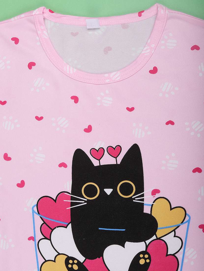 pink cotton shorts set nightwear - 22417918 -  Standard Image - 3