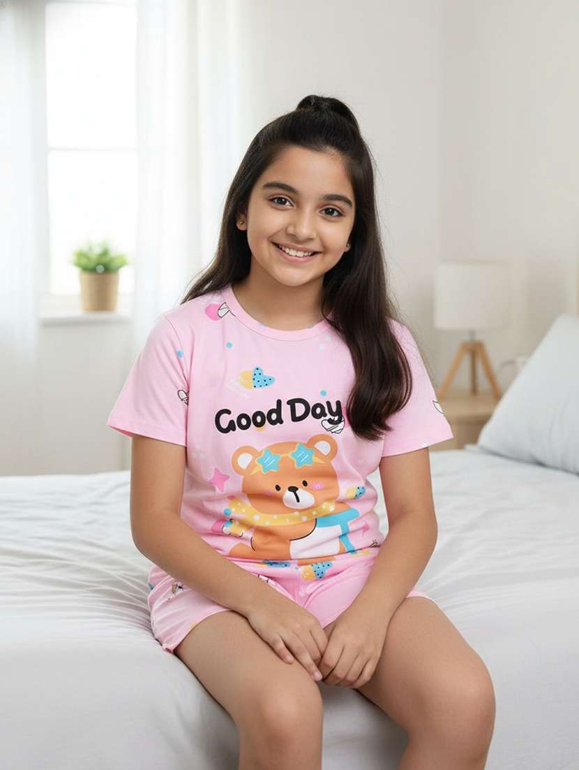 pink  cotton pyjama set nightwear