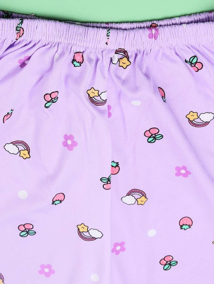 purple cotton shorts set nightwear - 22417921 -  Standard Image - 5