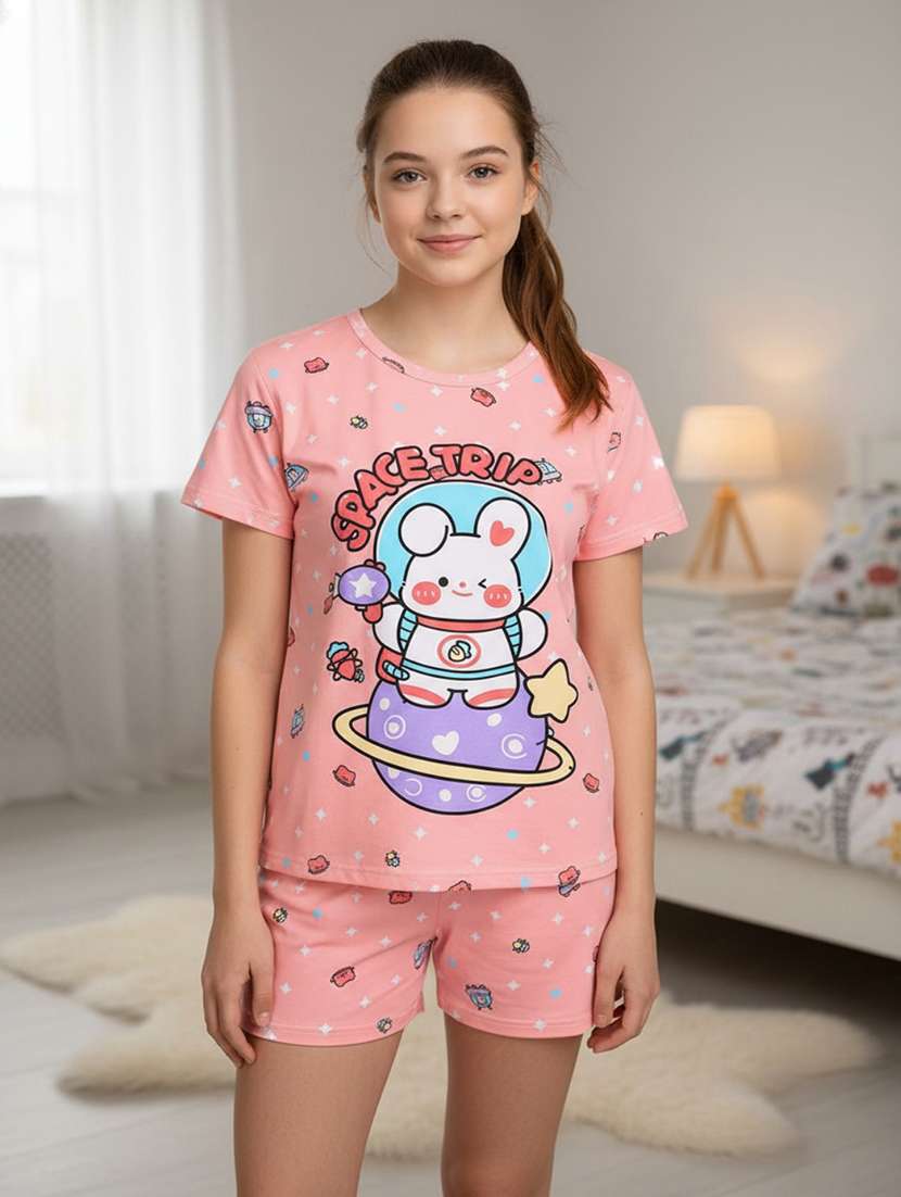 peaccotton shorts set nightwear