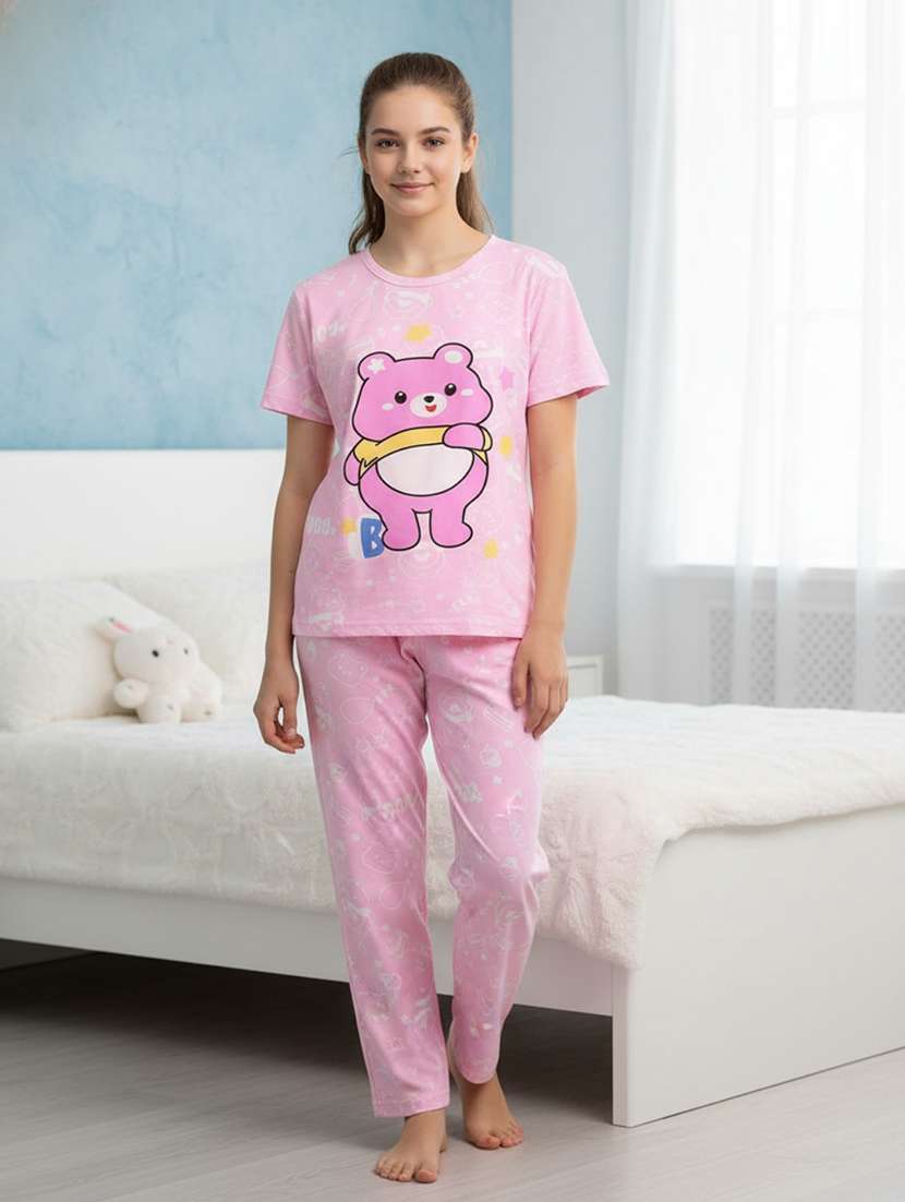 pink cotton pyjama set nightwear