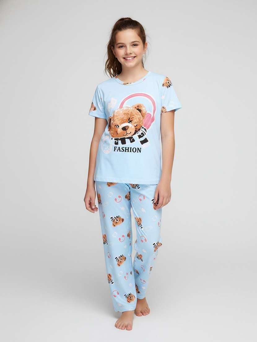blue  cotton pyjama set nightwear