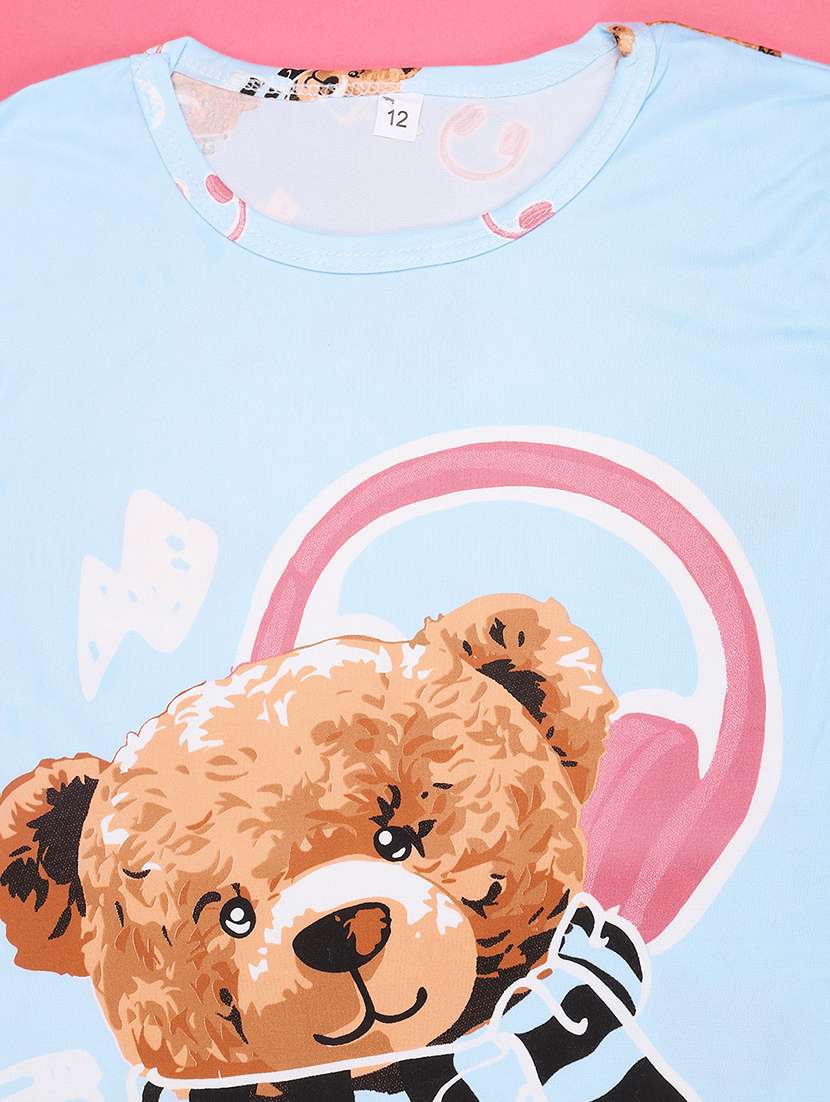 blue  cotton pyjama set nightwear - 22417937 -  Standard Image - 3
