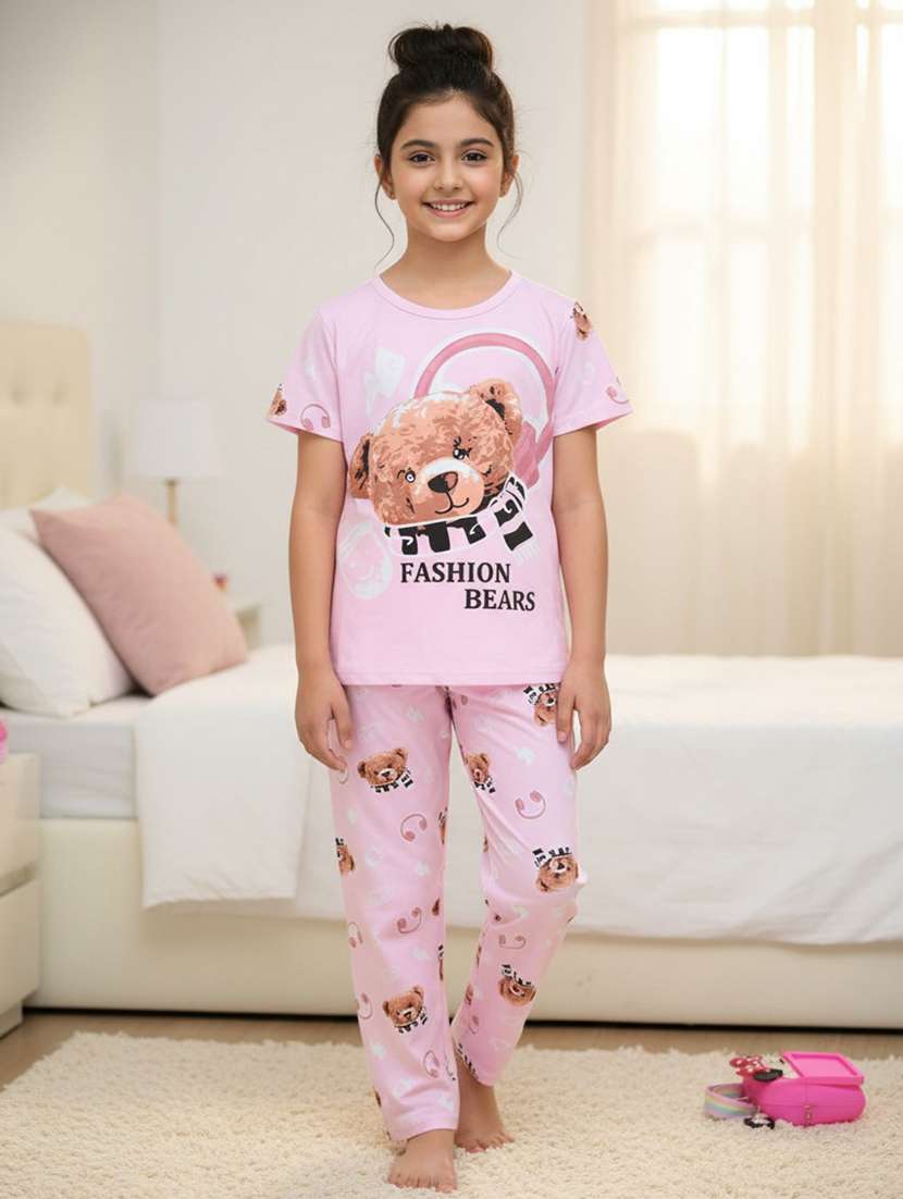 pink  cotton pyjama set nightwear