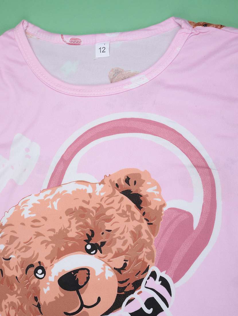 pink  cotton pyjama set nightwear - 22417938 -  Standard Image - 3